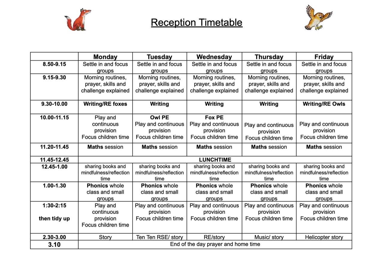 Rec weekly Timetable 2023